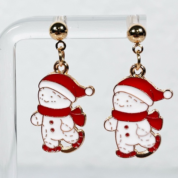 Hand Crafted Jewelry - Snowman Post Earrings